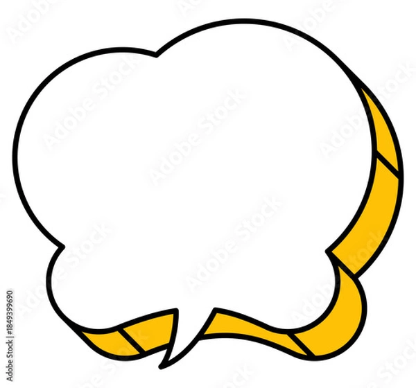 Obraz ポップで立体的な雲型のふきだしイラストアイコン