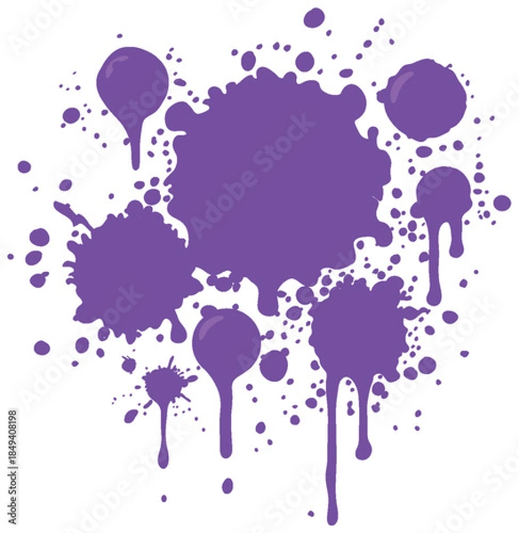 Obraz Vibrant Purple Paint Splatter Design