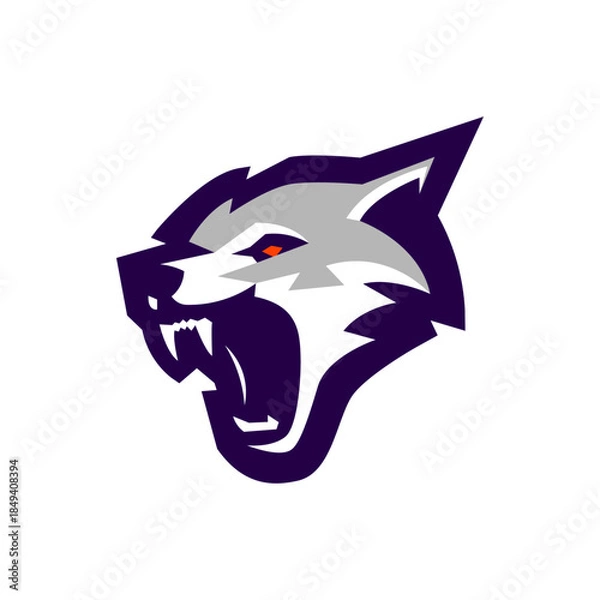 Obraz Angry Wolf Head Mascot Logo
