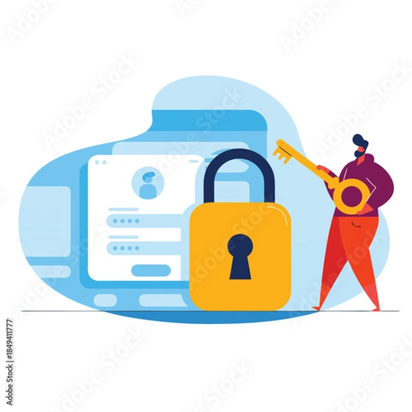 Obraz Data lock key.eps