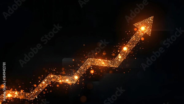 Obraz Bright Arrow Graph Showing Growth