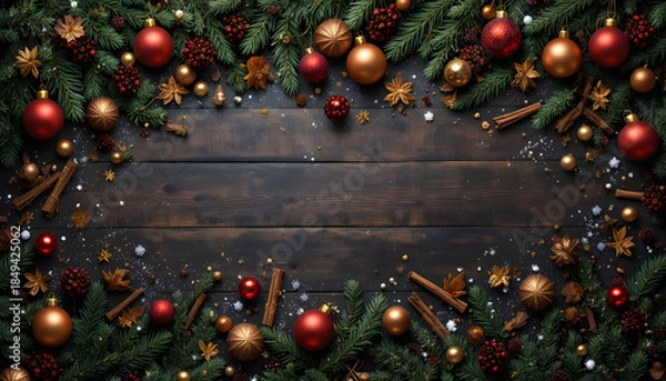 Fototapeta christmas tree decorations