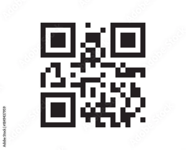Obraz QR code matrix scan symbol mobile technology digital barcode square icon