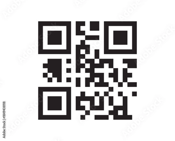 Obraz QR code matrix scan symbol mobile technology digital barcode square icon