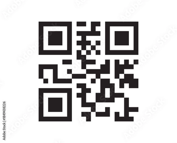 Fototapeta QR code matrix scan symbol mobile technology digital barcode square icon