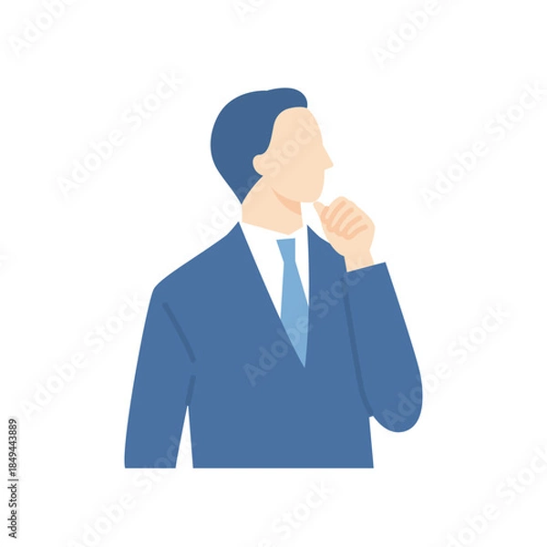 Fototapeta 悩むスーツを着た男性ビジネスパーソン