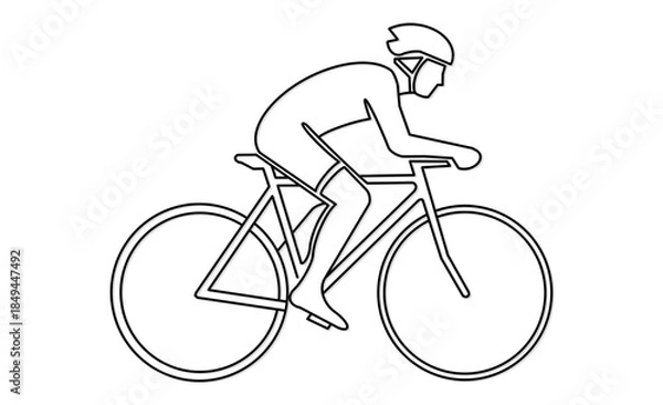 Obraz 趣味・サイクリングを表す線画イラストアイコン