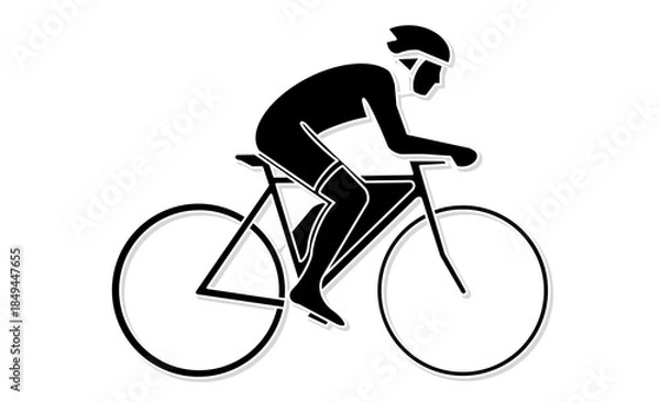 Obraz 趣味・サイクリングを表す線画イラストアイコン