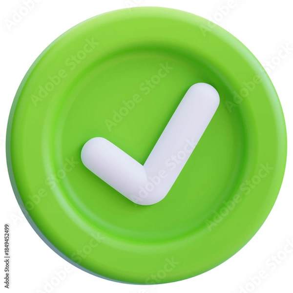 Obraz 3D Check Mark Button Icon