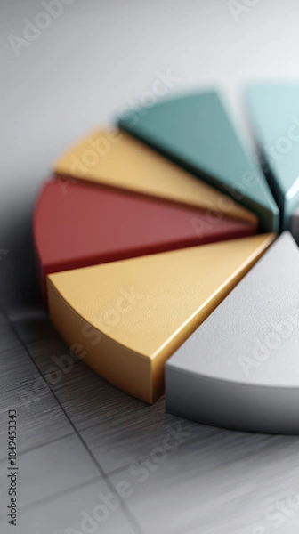 Obraz Pie chart finance data 3D segment business analysis report