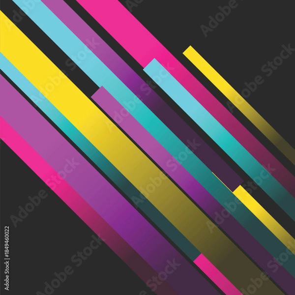 Obraz Flashy Massive Neon Light Beam from Bottom on Black Background