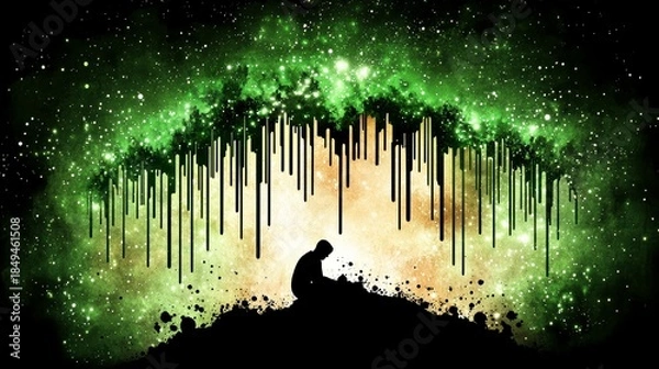 Obraz Contemplation Under the Cosmic Sky