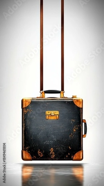Obraz Vintage Suitcase Suspended with Reflection