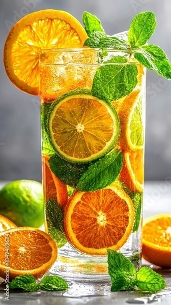 Obraz Refreshing Citrus Mint Sparkling Drink