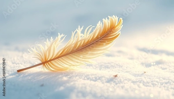 Obraz white feather on blue sky