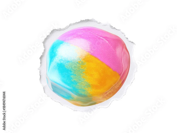 Obraz Colorful sphere candy torn on a transparent background