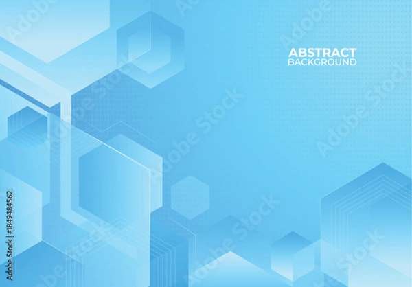 Obraz  Hexagonal background design, abstract background, gradient blue background template. minimalist background design