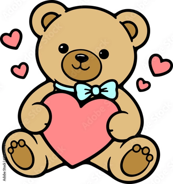 Fototapeta 하트 곰인형 아이콘