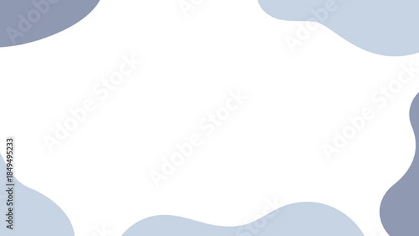 Obraz 余白を引き立てる有機的フォルムの背景フレーム/落ち着いた配色の抽象デザイン