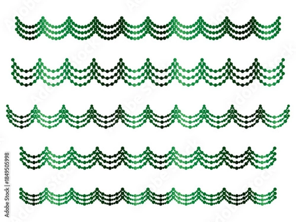 Obraz 丸、半円ライン3重、17緑
