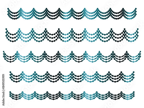 Obraz 丸、半円ライン3重、16青緑