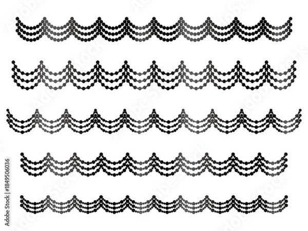 Obraz 丸、半円ライン3重、19黒