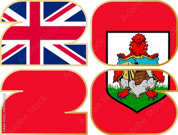 Fototapeta 2026 with flag of Bermuda