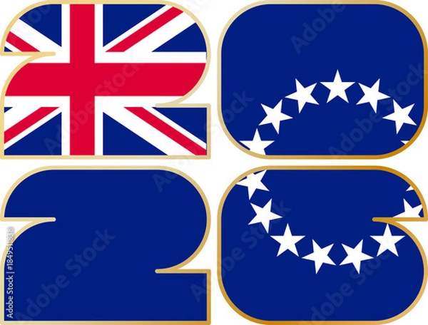 Fototapeta 2026 with flag of Cook Islands