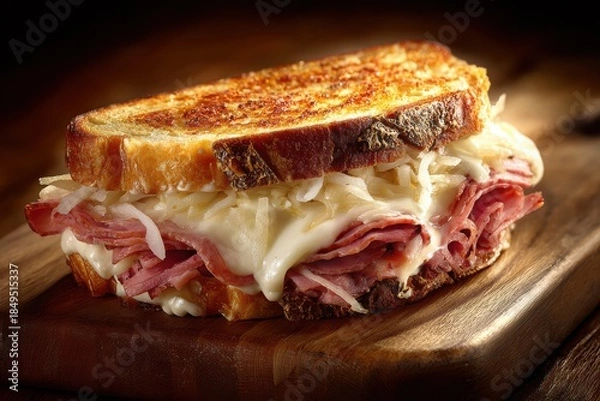 Obraz Overflowing Garnished Reuben Sandwich