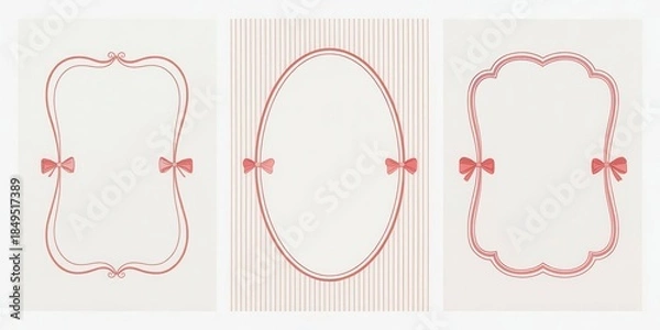 Obraz Three decorative frames with bows