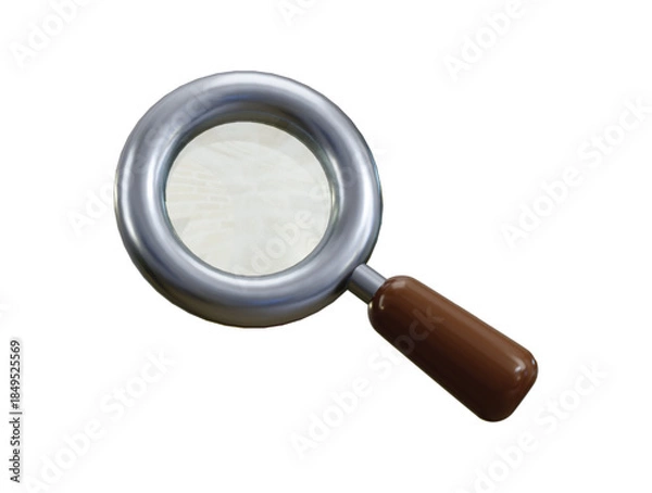 Obraz Magnifying glass icon 3d render concept of magnifying glasses for find and optical search or SEO icon vector illustration