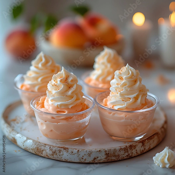 Obraz Peach Mousse Cups