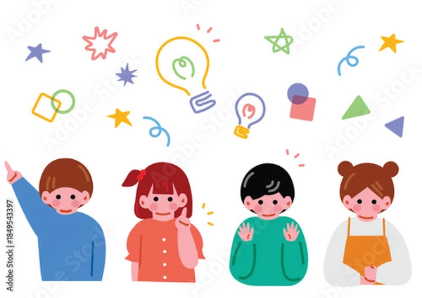 Fototapeta 閃く子供のイラスト