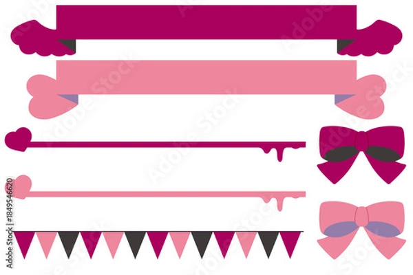 Obraz  バレンタインリボンラインセット