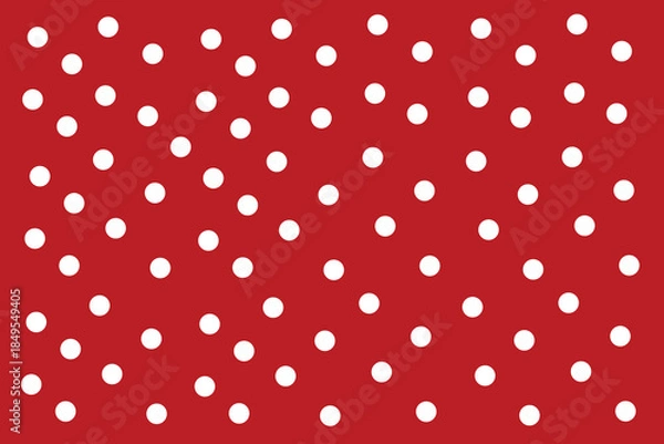 Obraz Bright Red Background with White Polka Dots for Creative Designs