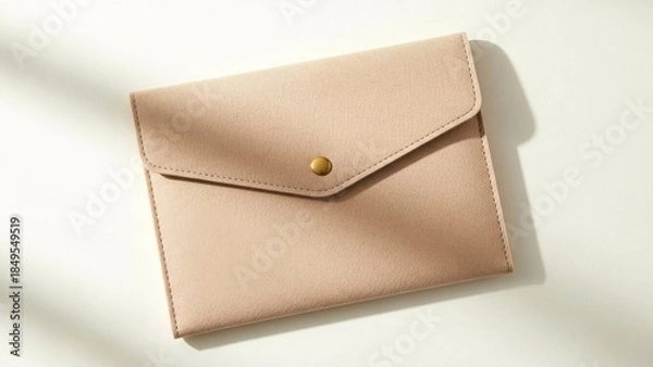 Obraz Beige Leather Envelope Clutch
