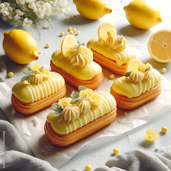 Fototapeta Lemon Yellow Éclairs
