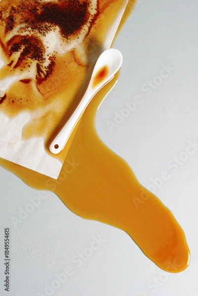 Obraz Coffee spilled on paper