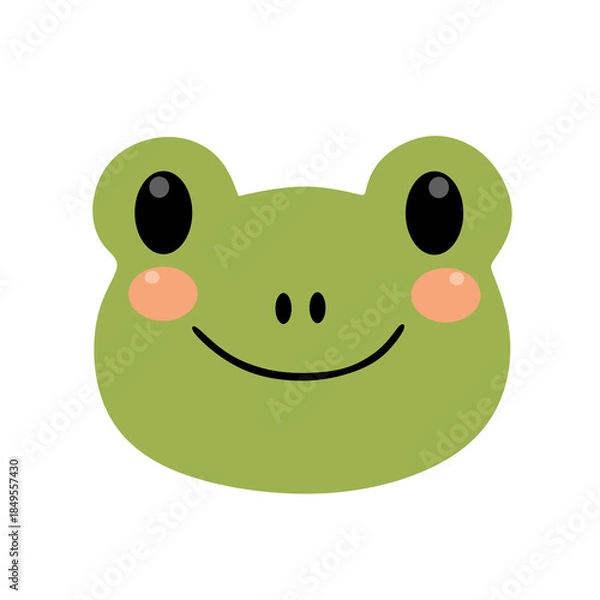 Obraz Smiling Frog Face Expression Character Illustration