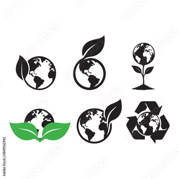 Fototapeta ecology icon set