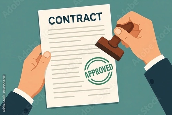 Fototapeta hands holding a contract