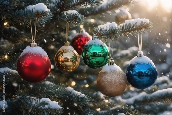 Fototapeta christmas tree decorations