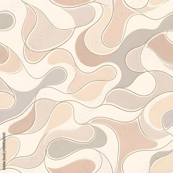 Obraz Organic Line Art Seamless Pattern Background