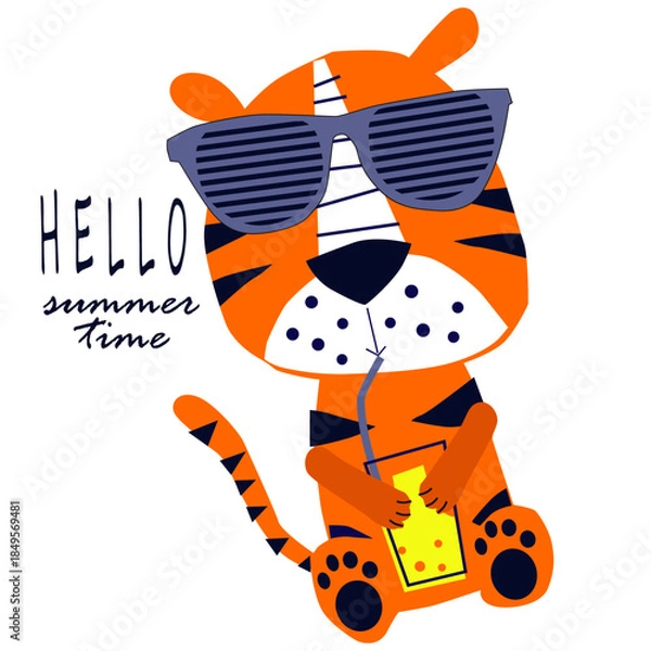 Obraz CUTE LION SUMMER TIME  PRINT 