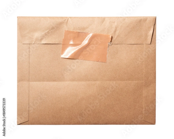 Obraz テープ留めされた封筒。宅配便