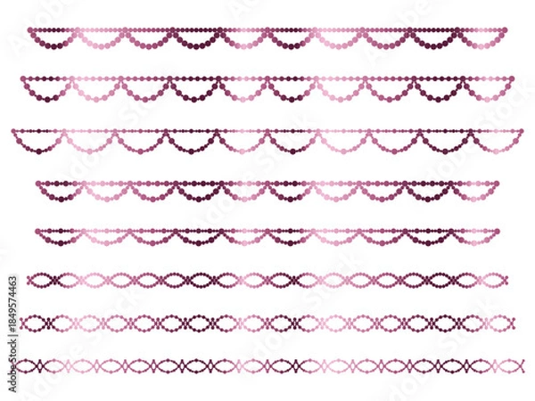 Obraz 丸、半円ラインうろこ1、3ピンク