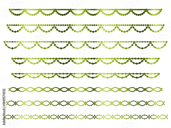 Obraz 丸、半円ラインうろこ1、4黄緑