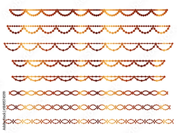 Obraz 丸、半円ラインうろこ1、9オレンジ