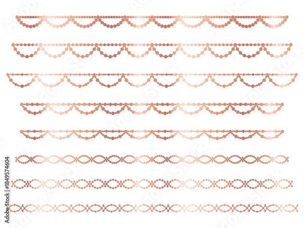 Obraz 丸、半円ラインうろこ1、8桃金