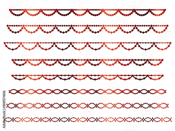 Obraz 丸、半円ラインうろこ1、10赤